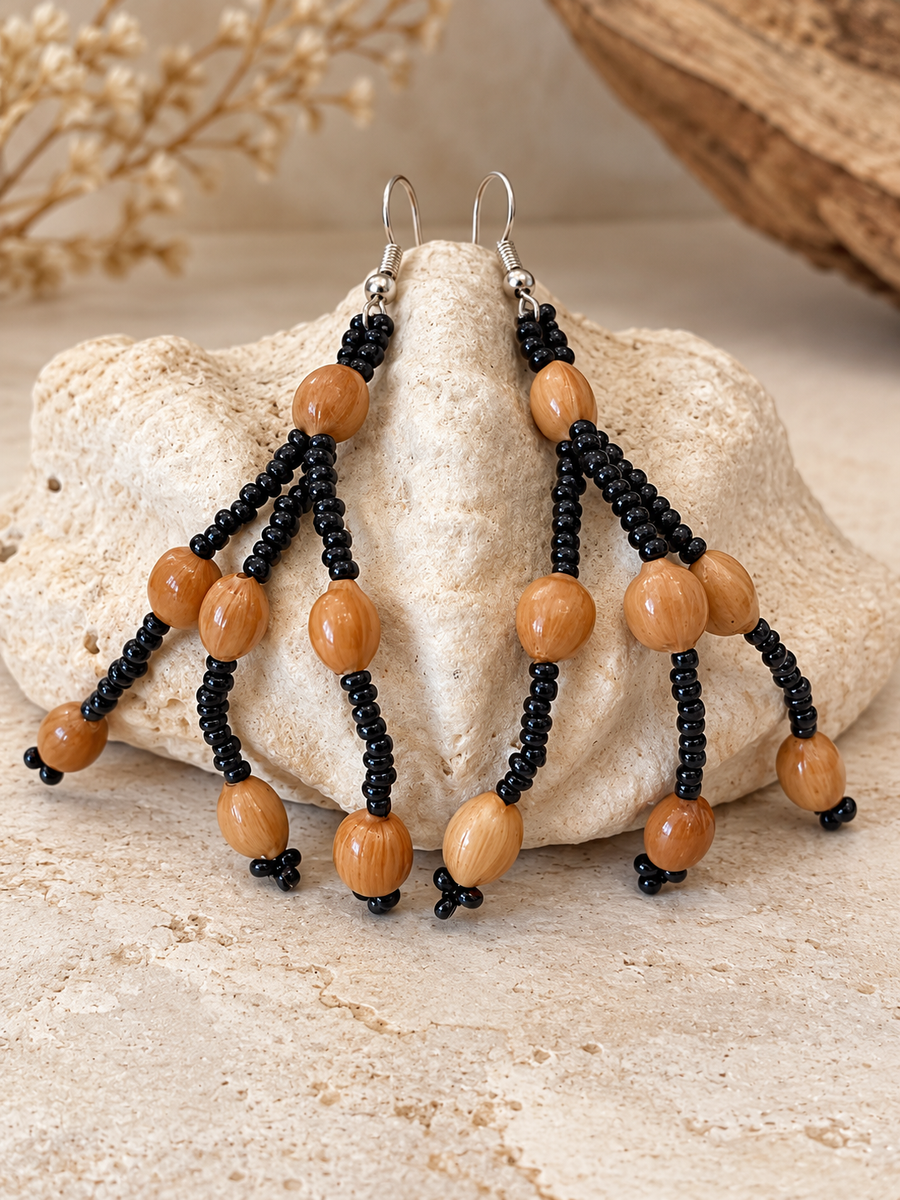 Ceremonial Earing Brown and Black Seed