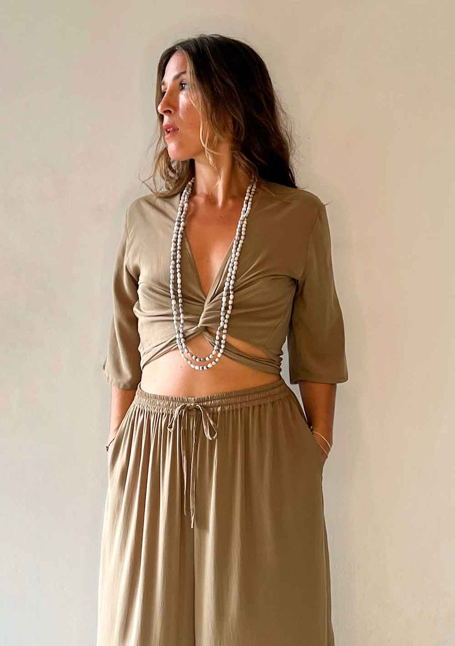 Seed Necklace 2-Layer Grey