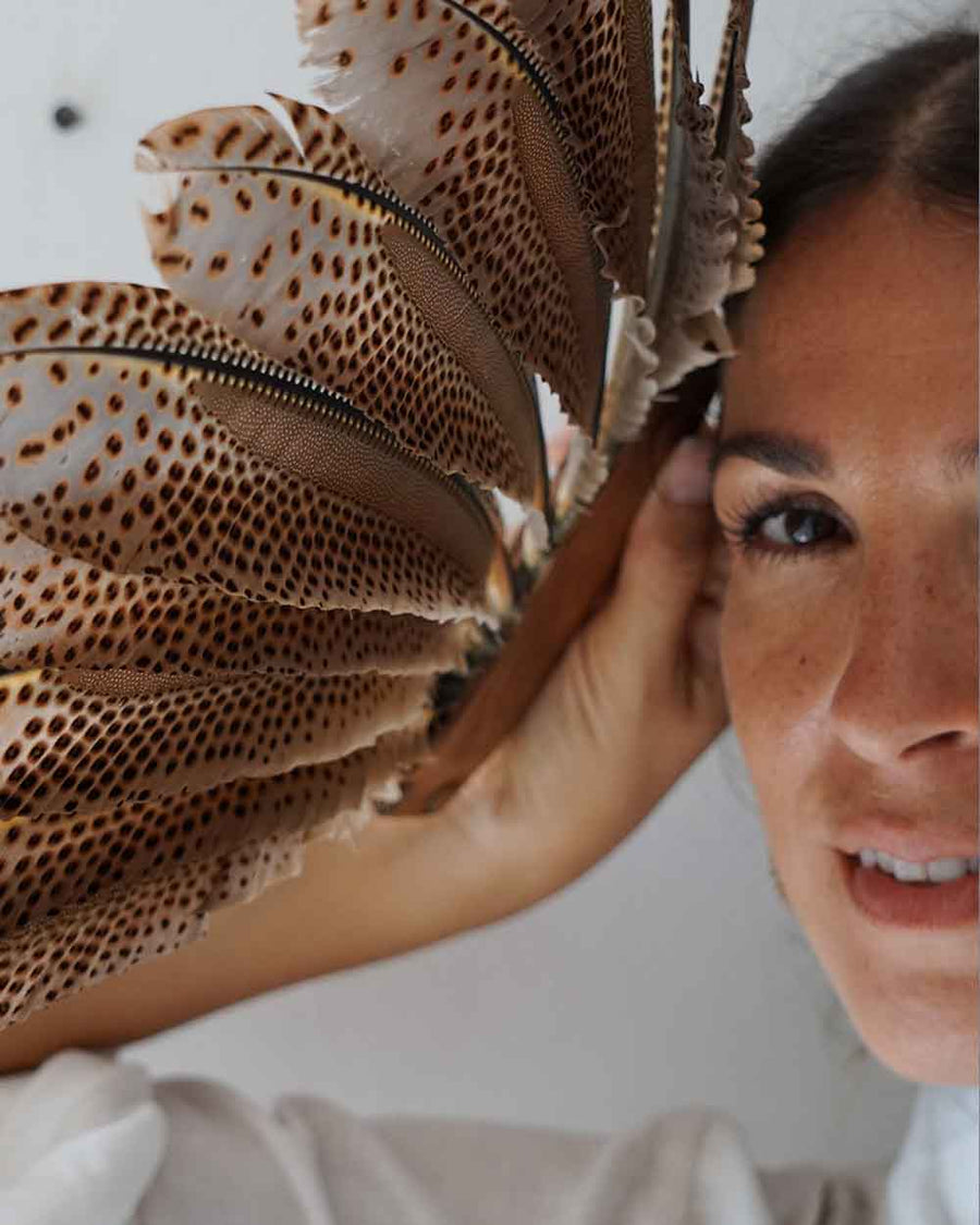 Feather Smudging Fan Leather