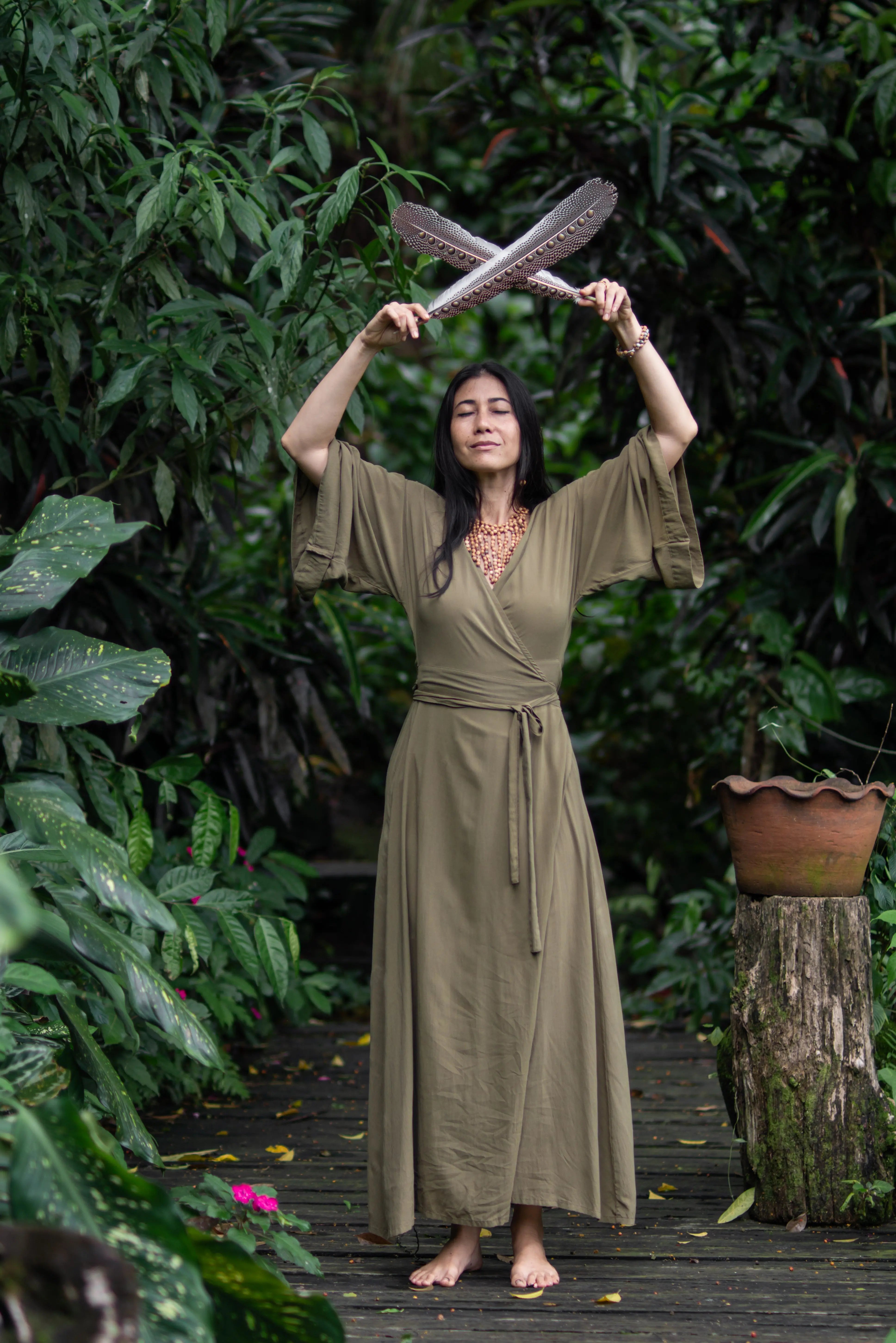 MAAT Dress Organic Green Samadhi Collection maat-dress-organic-green
