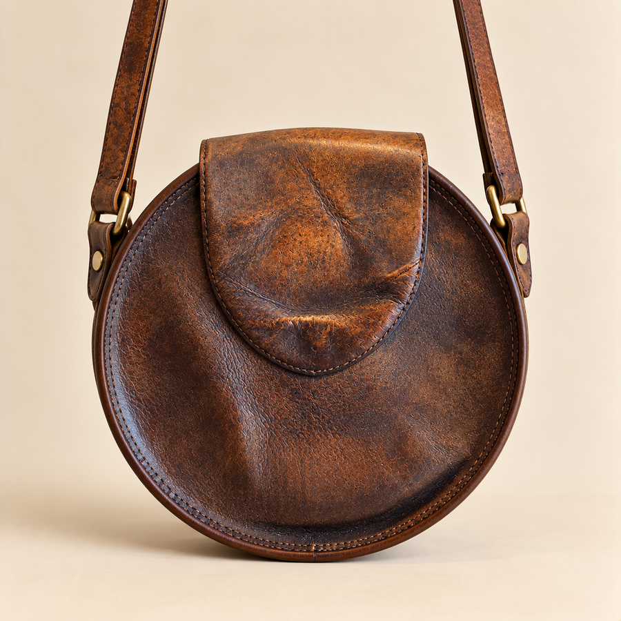 Leather Round Bag