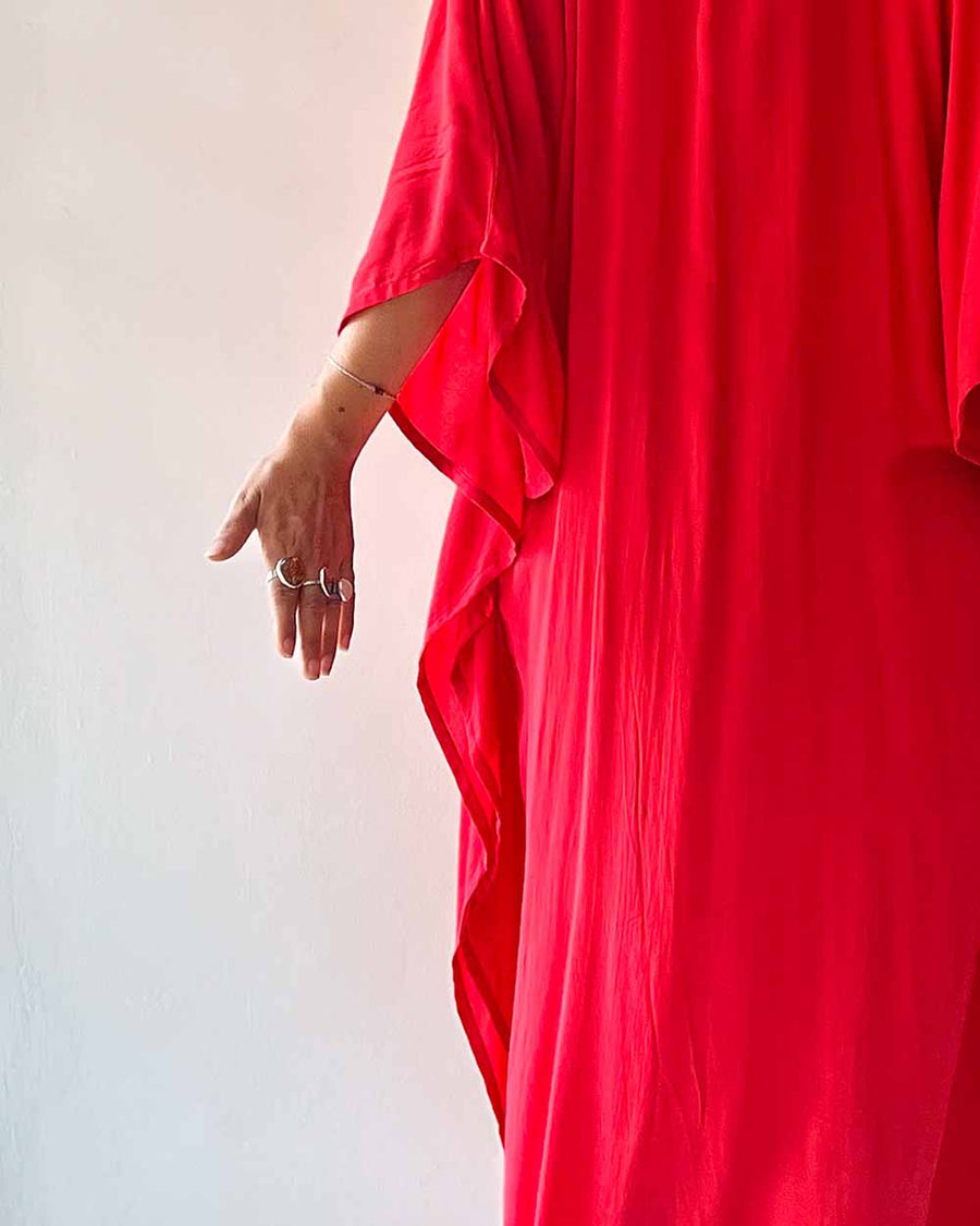Red garment with a white background