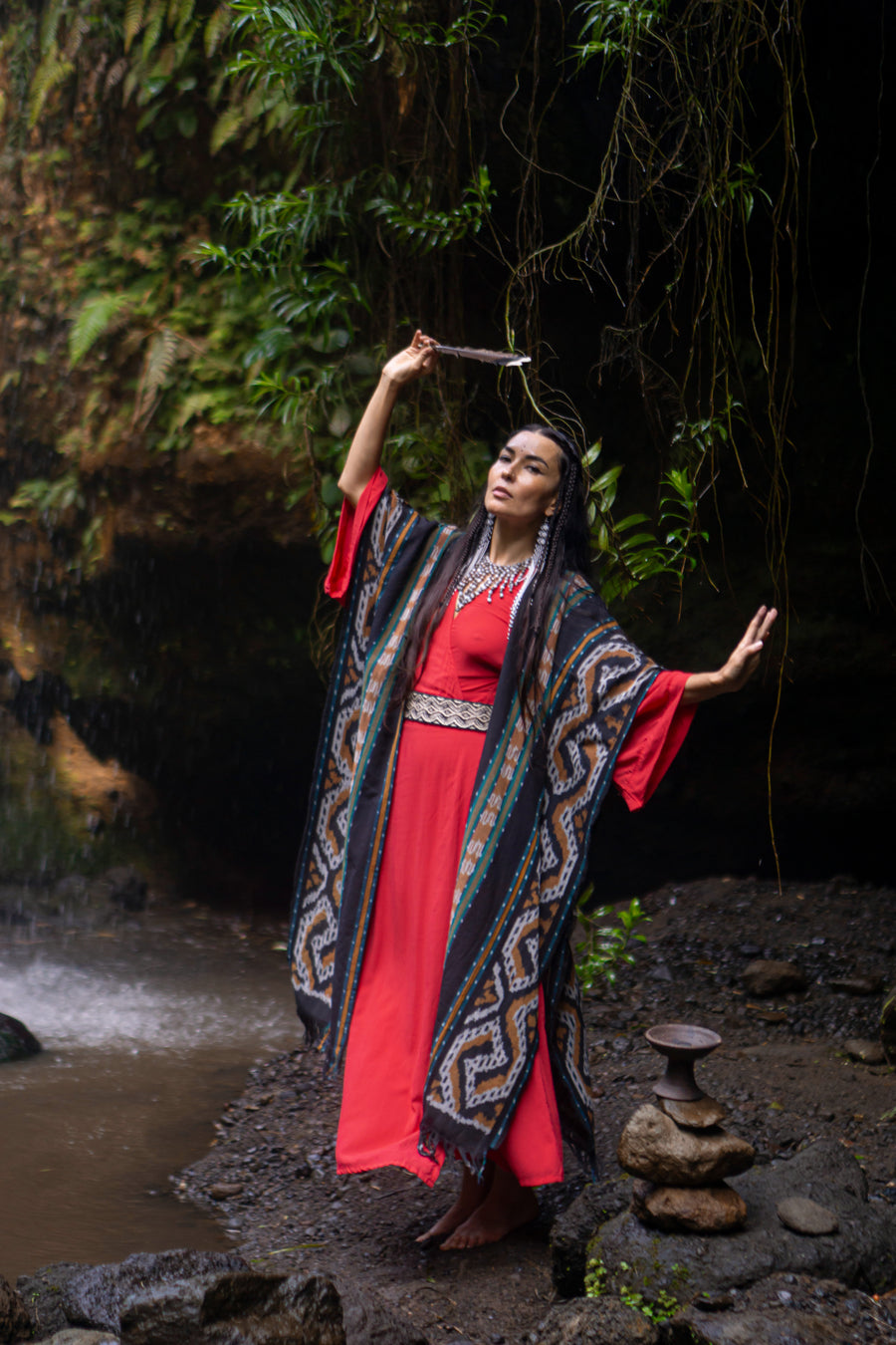 Ikat Kimono Lombok Green Mix