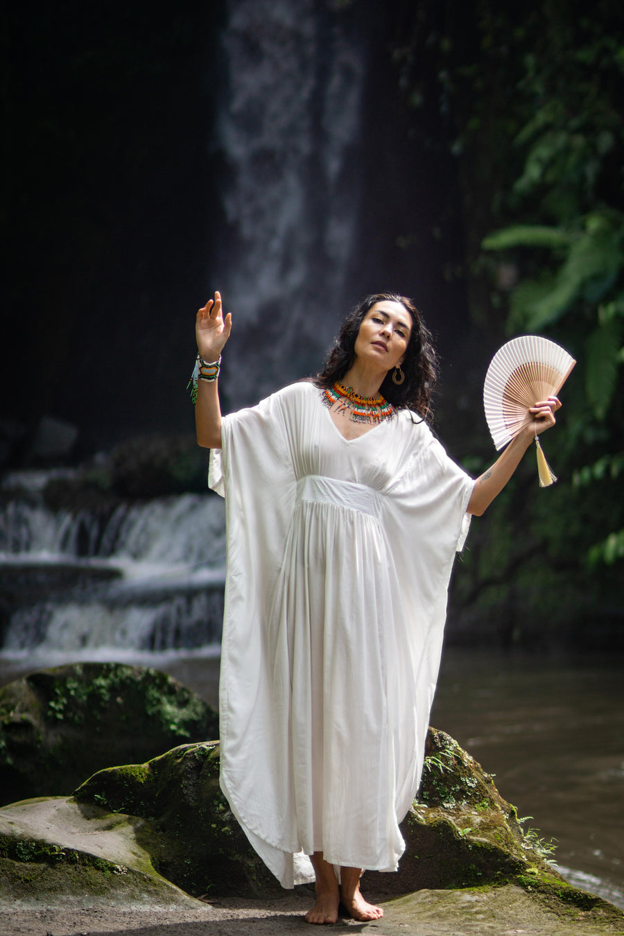 Nefertari Kaftan Dress Off White